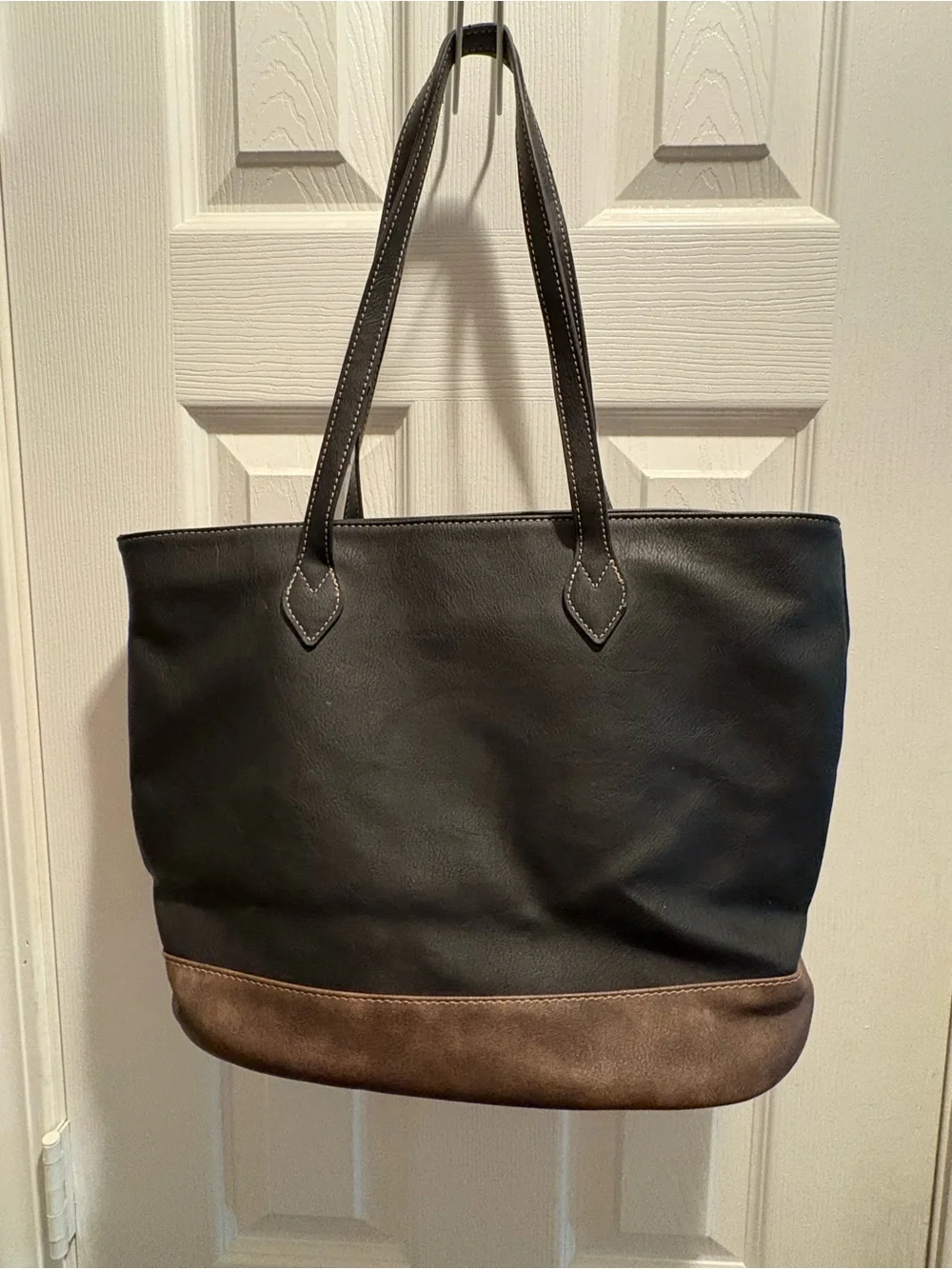 Black and Brown Two-Tone Tote Bag - Classic Everyday Carry